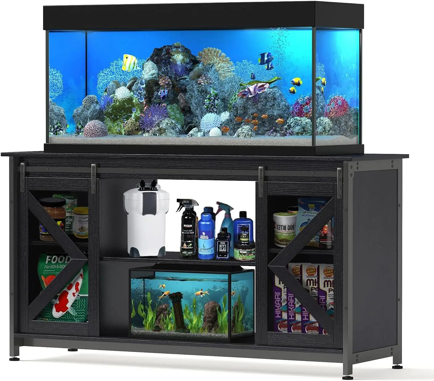 75-90 Gallon Heavy Duty Metal Large Aquarium Stand for Accessories