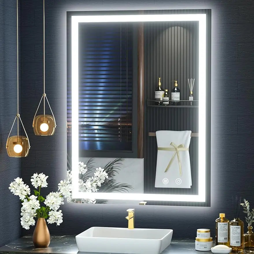 20×26 LED Lighted Vanity Mirrors for Bathroom with Anti-Fog, Dimmable, 3 Colors (Horizontal/Vertical)