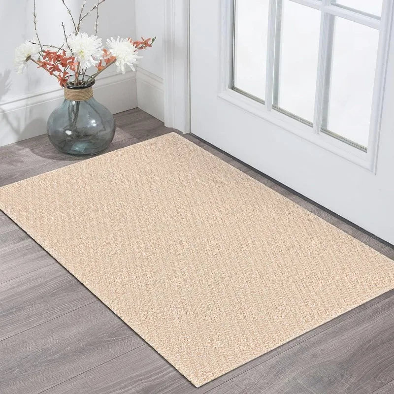 Washable Area Rugs Natural Rubber Backed Rugs Braided Cotton Floor Carpet