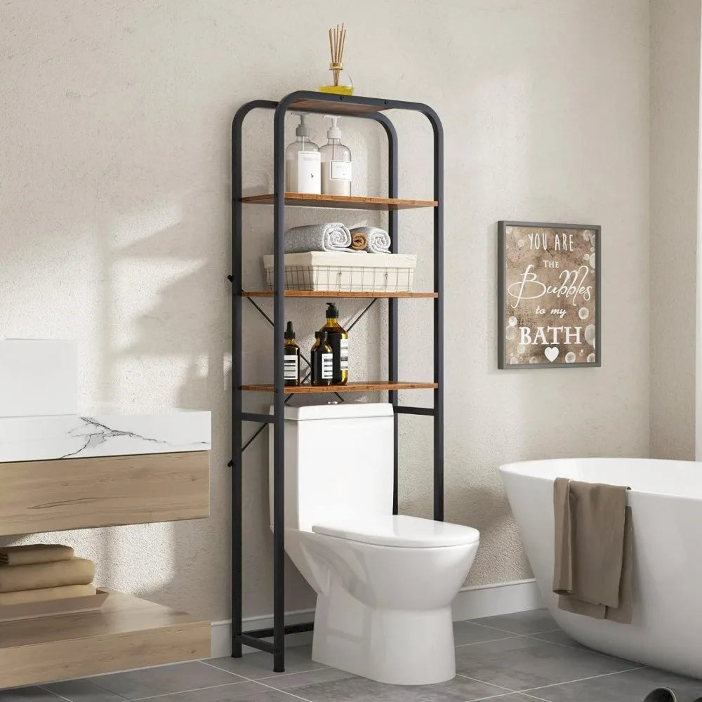 4-Tier Over The Toilet Storage Rack 68 inch Freestanding Bathroom Storage Shelf, Bathroom Organizer Over Toilet, Space Saver