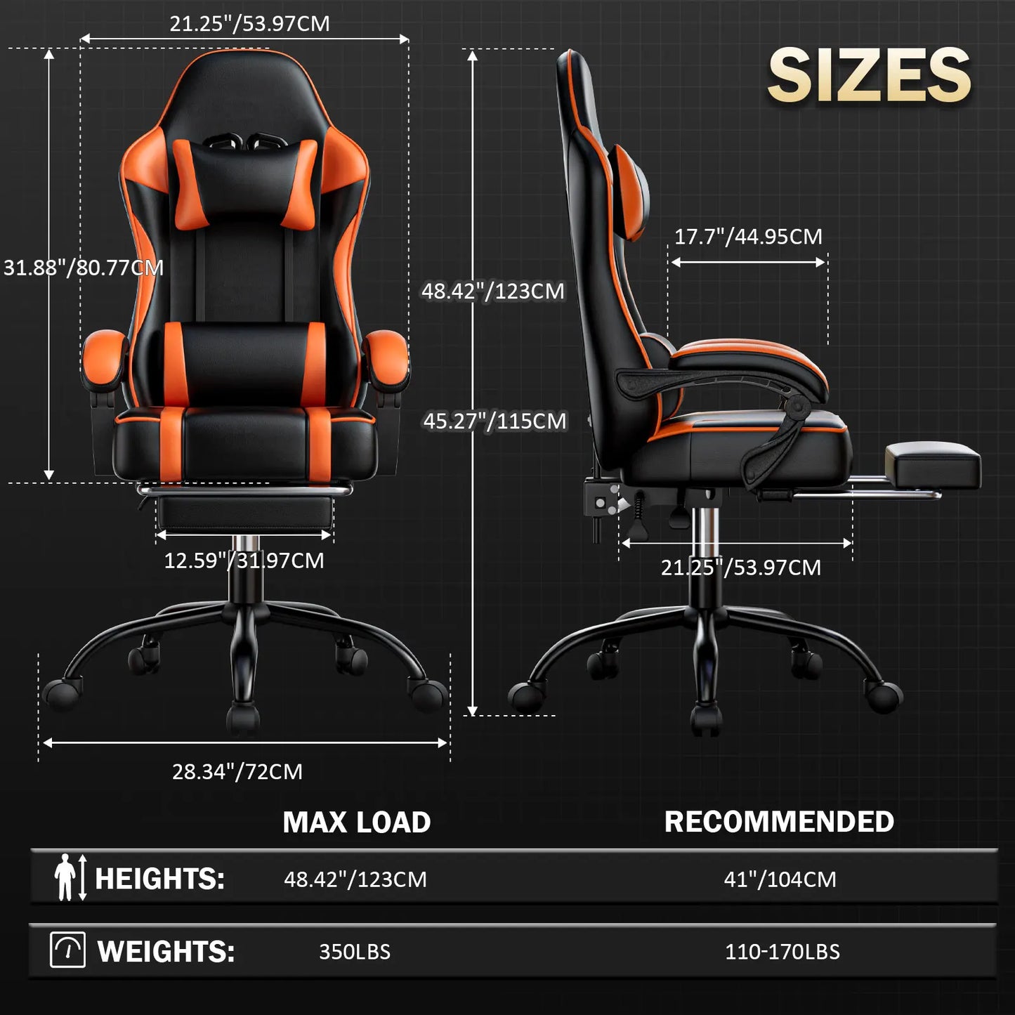 Leather Video Game Chairs for Adults, Reclining Gamer Chair Office Desk Chair