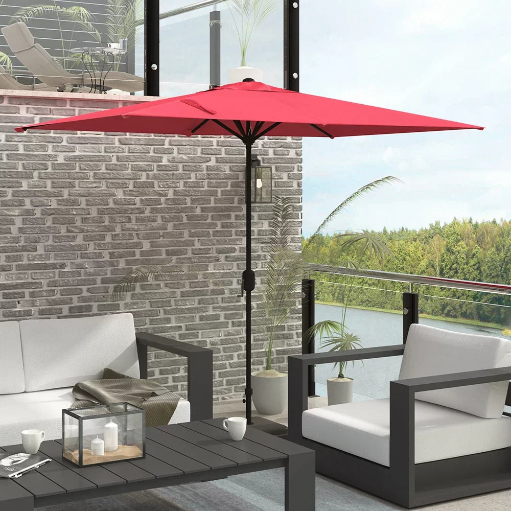 Crank Rectangular Patio Sun Umbrella