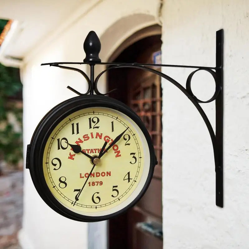 Unique Double-Sided Antique Mini Wall Hanging Clocks Living Room Bedroom Study Classic Wall Decor