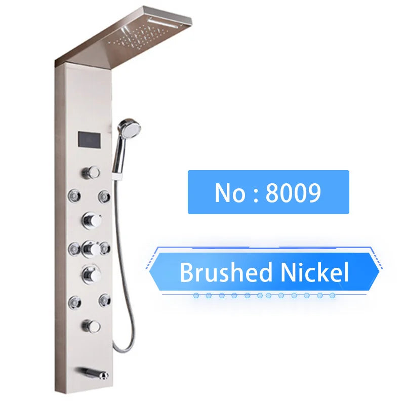 Digital Display System Waterfall Rain Spa Luxury Shower