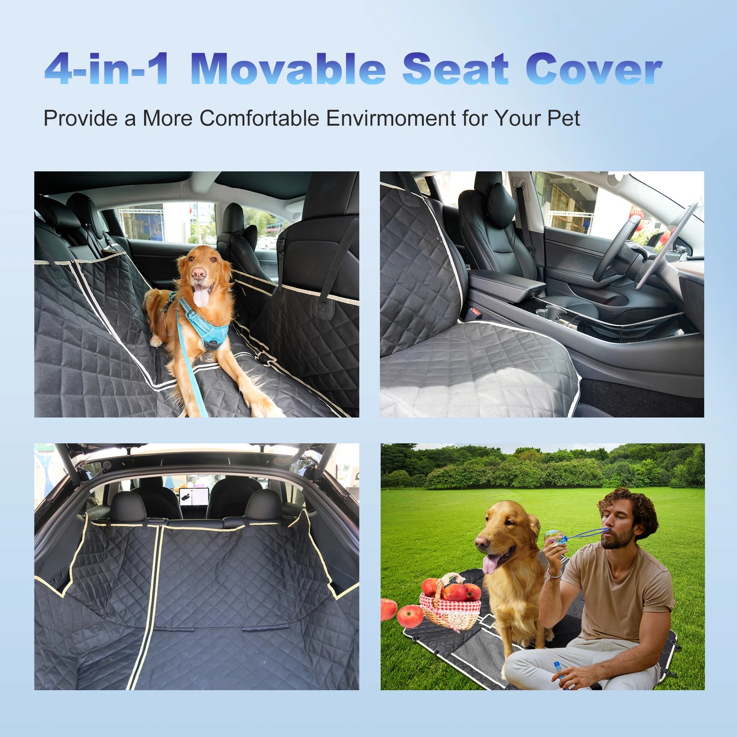 Pet Seat Cover Waterproof Pet Hammock For Dogs