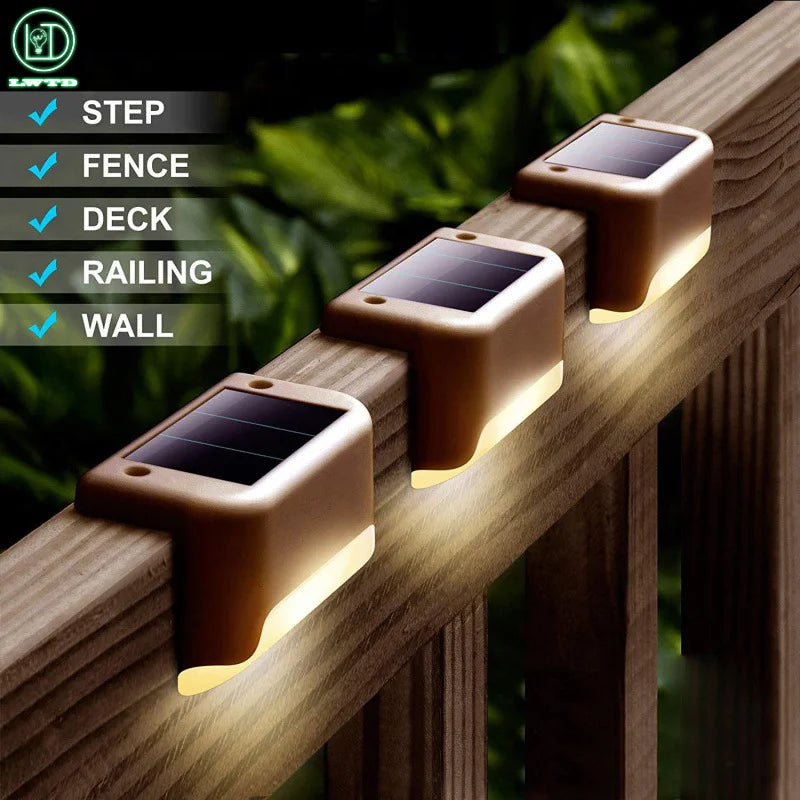 Solar LED Step Light Outdoor Lights IP65 Waterproof Patio Stairs Colorful landscape Lamps