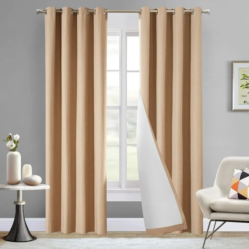 Blackout Curtains 102 inches Long 2 Panels Set Thermal Insulated Curtains 52" W x 102" L inch