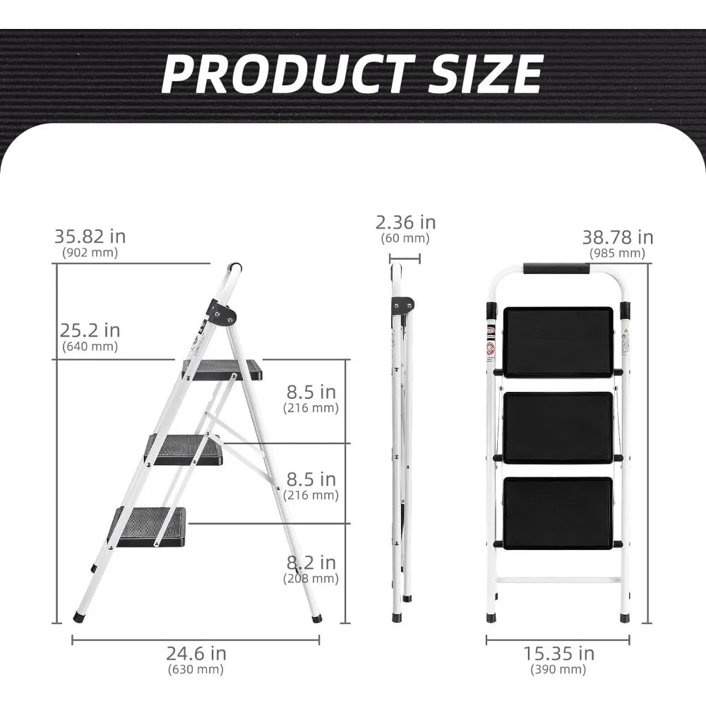 3 Step Lightweight Stepstool Perfect for Kitchen Household