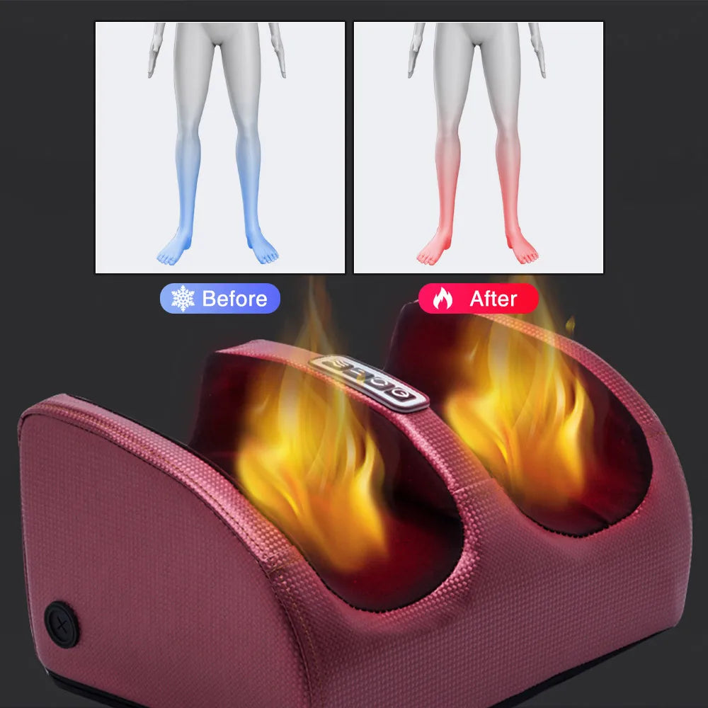 Electric Foot Massager Heating Therapy Hot Compression Roller Muscle Relaxation Pain Relief Foot Spa Machine