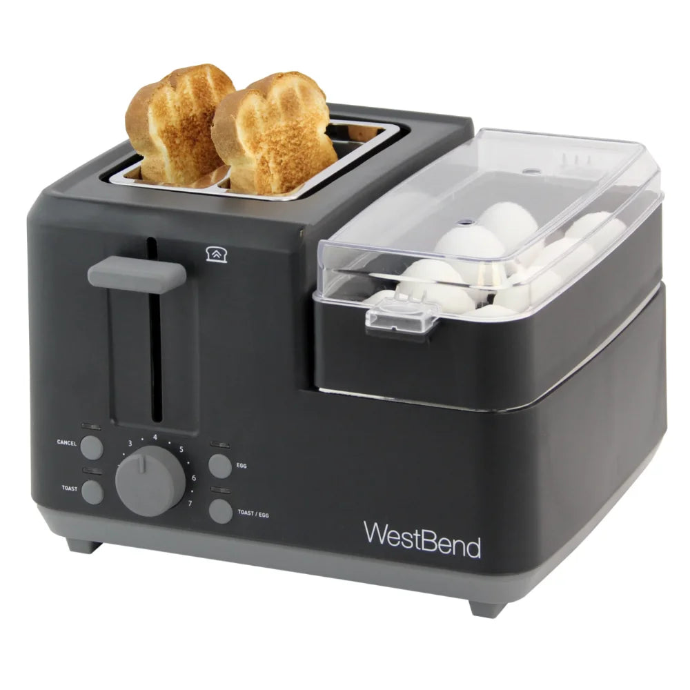 2-Slice Breakfast Station Egg & Muffin Toaster Machine