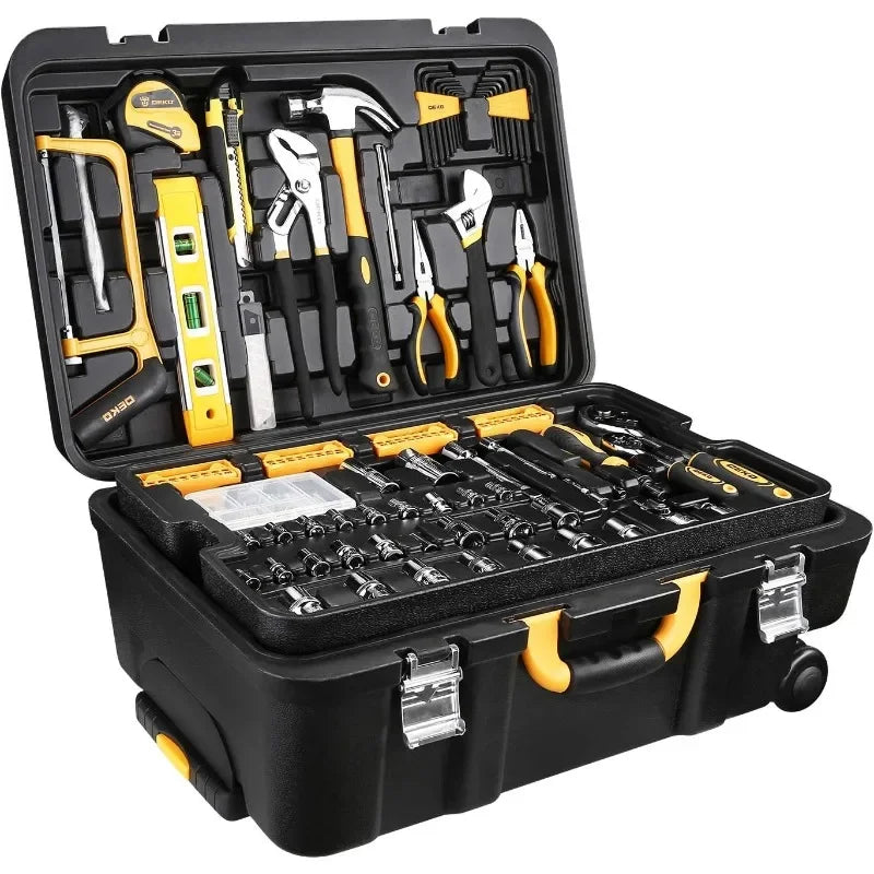 258 Piece Tool Kit with Set Mechanic Case Trolley Portable