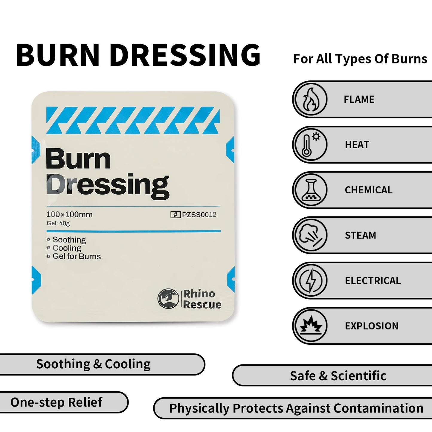 Burn Care Kit: Burn Dressings, Burn Gel Packets, Cooling Cream, Burn First Aid Kit