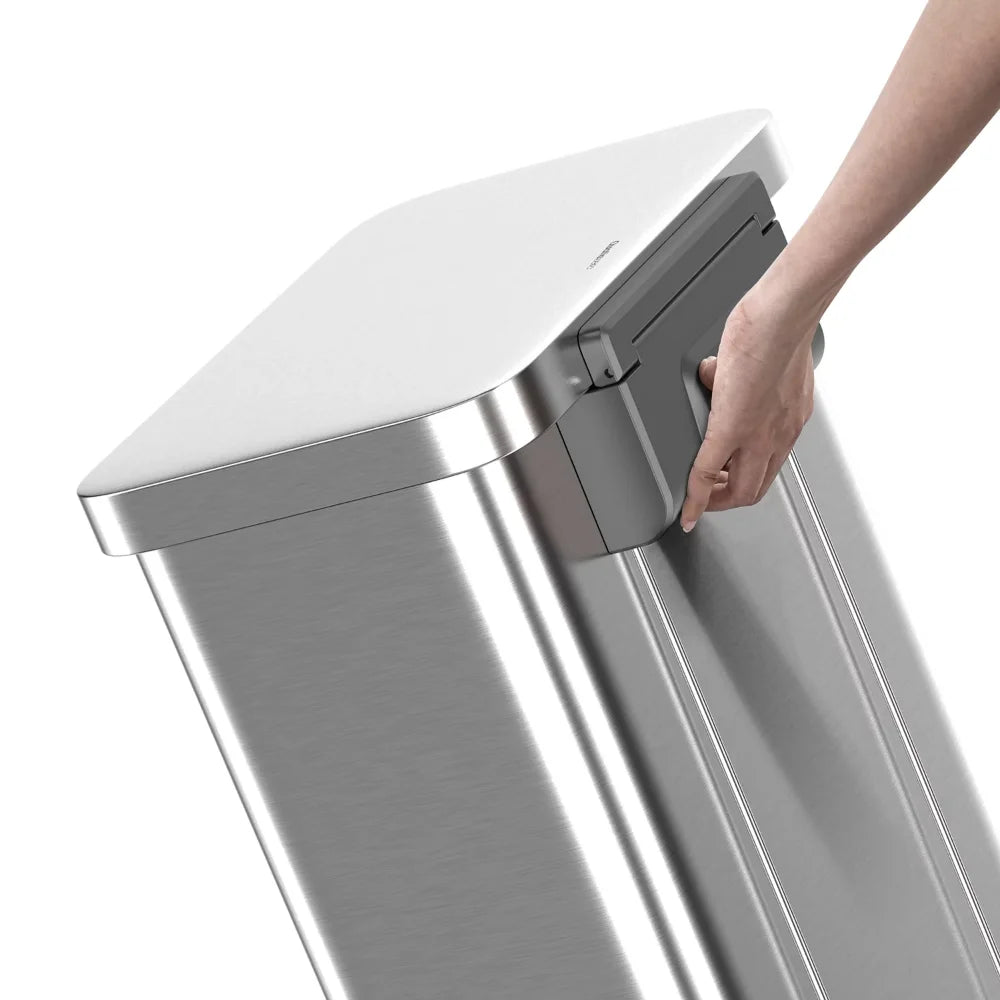 20 Gallon Trash Can, Stainless Steel with step