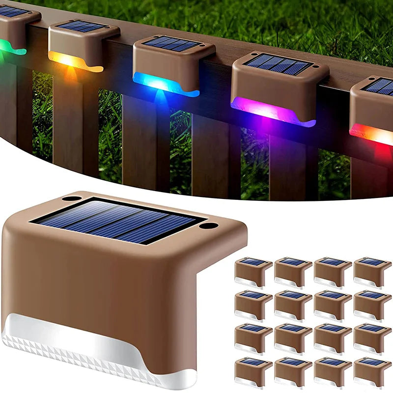 Solar LED Step Light Outdoor Lights IP65 Waterproof Patio Stairs Colorful landscape Lamps