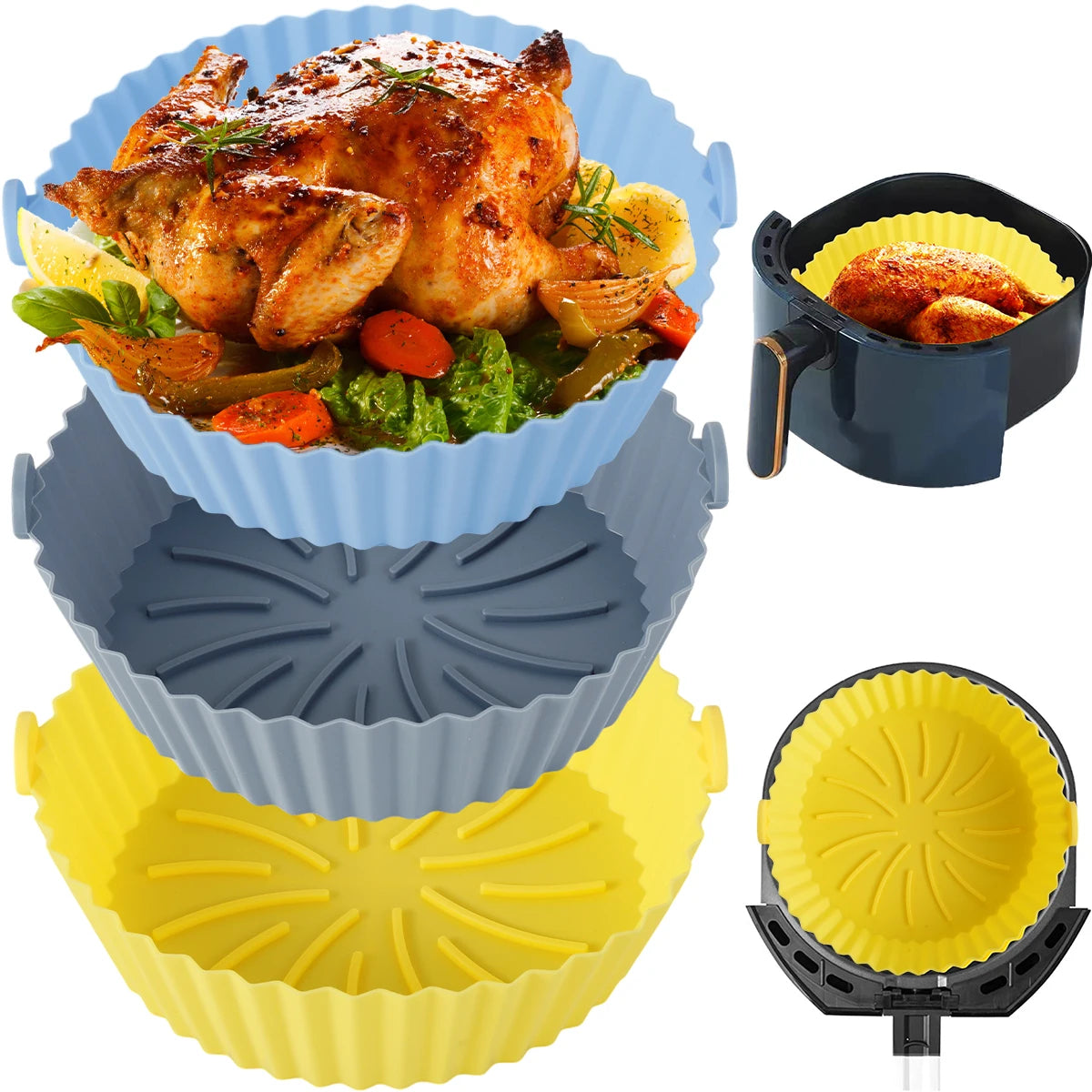 Air Fryer Silicone Baking Pan Liners Reusable