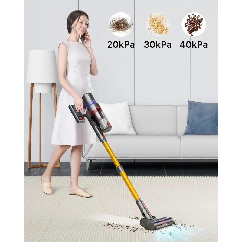 Cordless Vacuum Cleaner with Touch Screen, Max 60 Mins Runtime