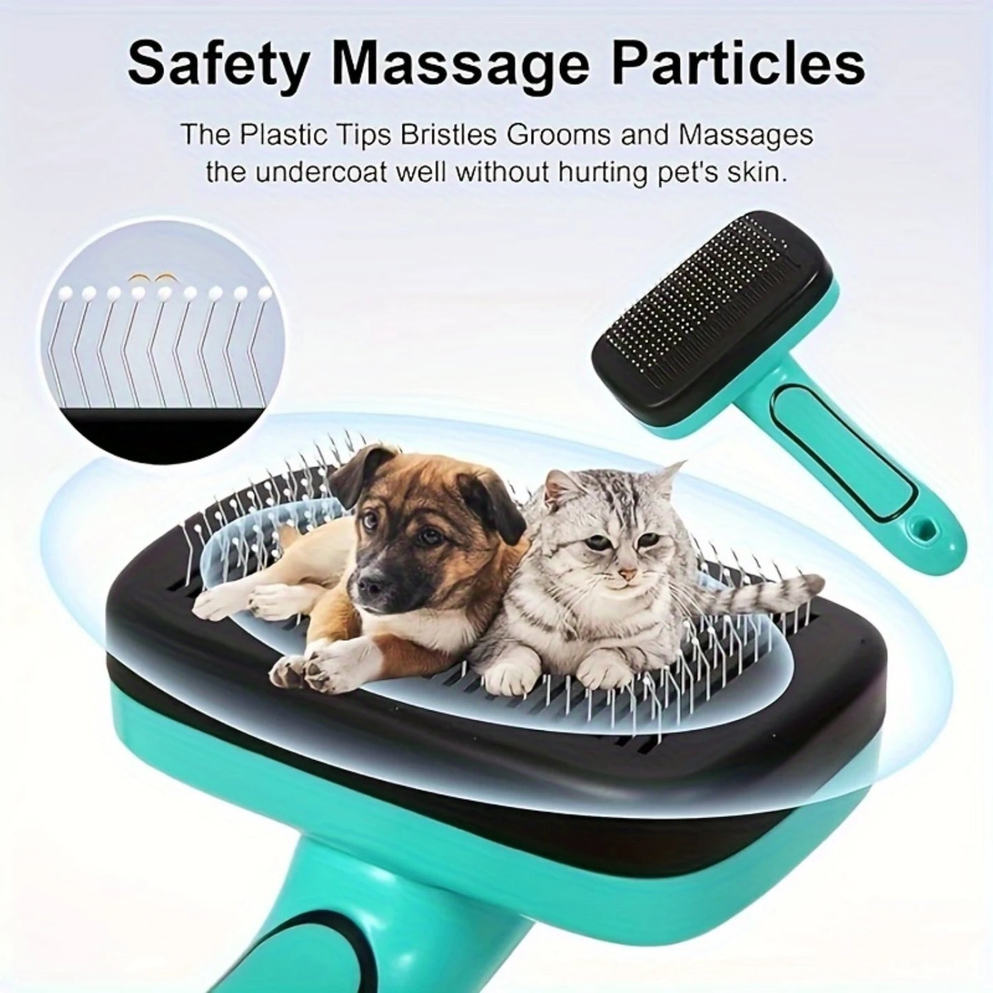 Self-Cleaning Slicker Brush for Shedding & Grooming Short Long-Haired Pets