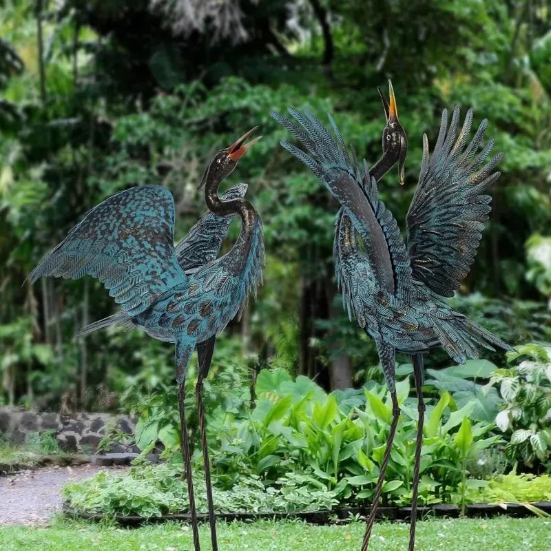 Statues Blue Heron Large Bird Yard Art Garden Statue