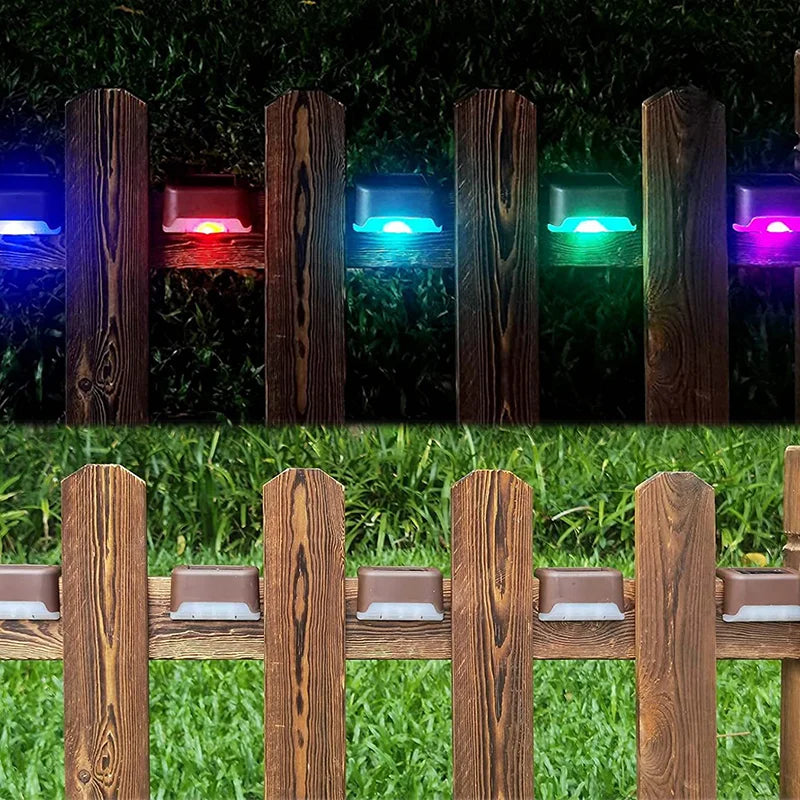 Solar LED Step Light Outdoor Lights IP65 Waterproof Patio Stairs Colorful landscape Lamps