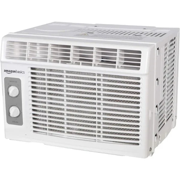 Basics Window Mounted Air Conditioner with Mechanical Control Cools 150 Square Feet, Unit, White