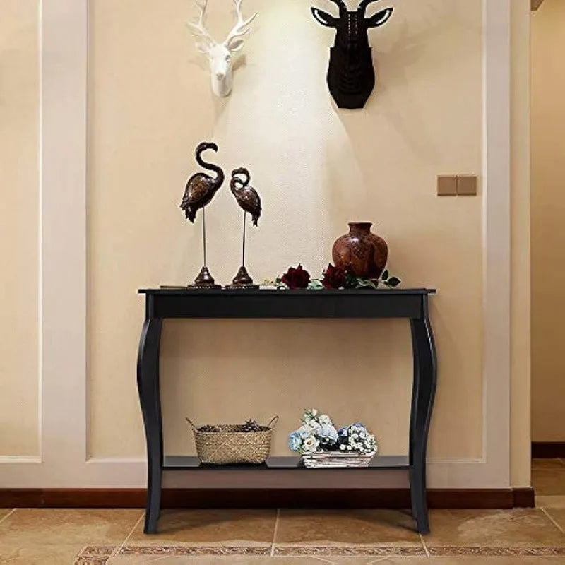 Black console table for living room