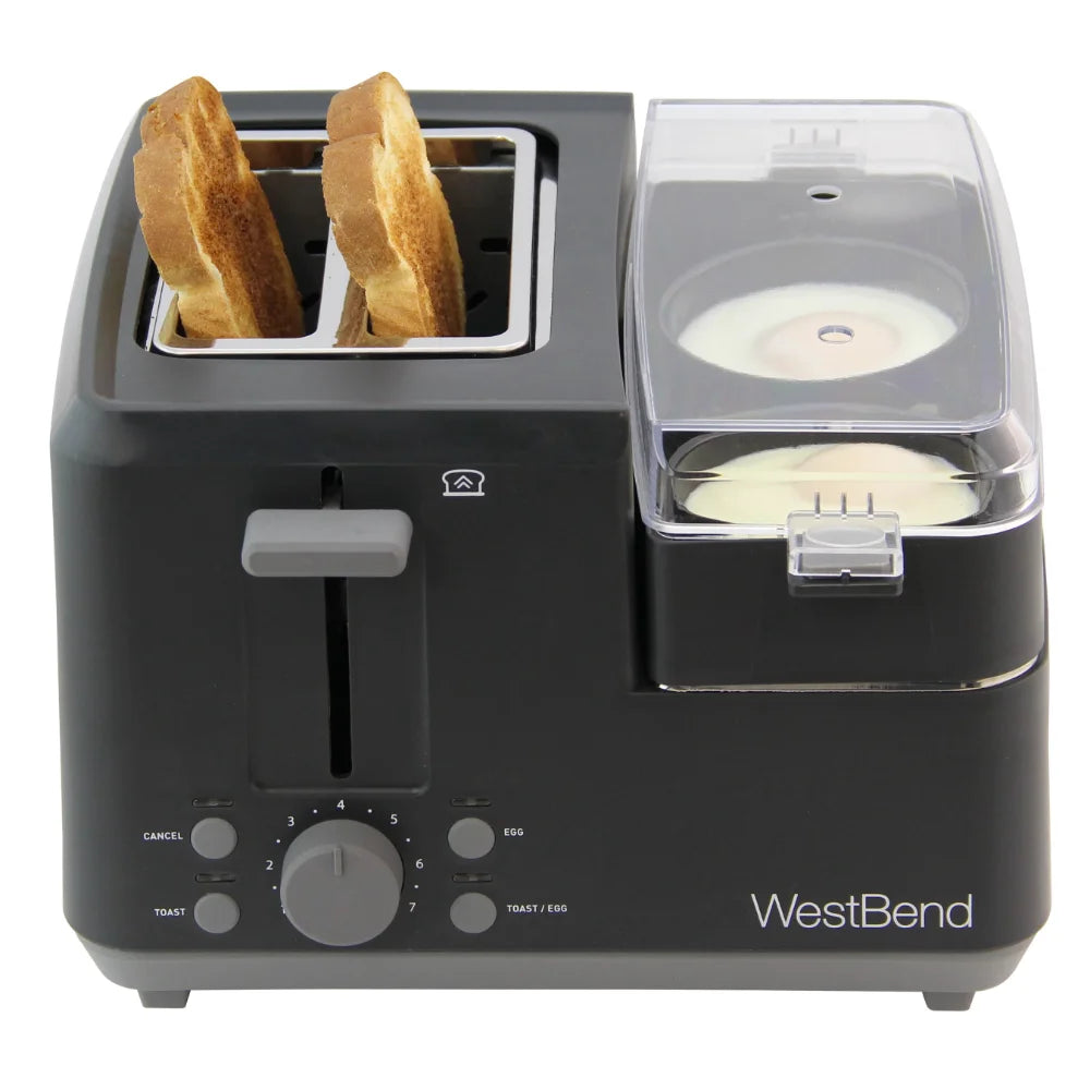 2-Slice Breakfast Station Egg & Muffin Toaster Machine