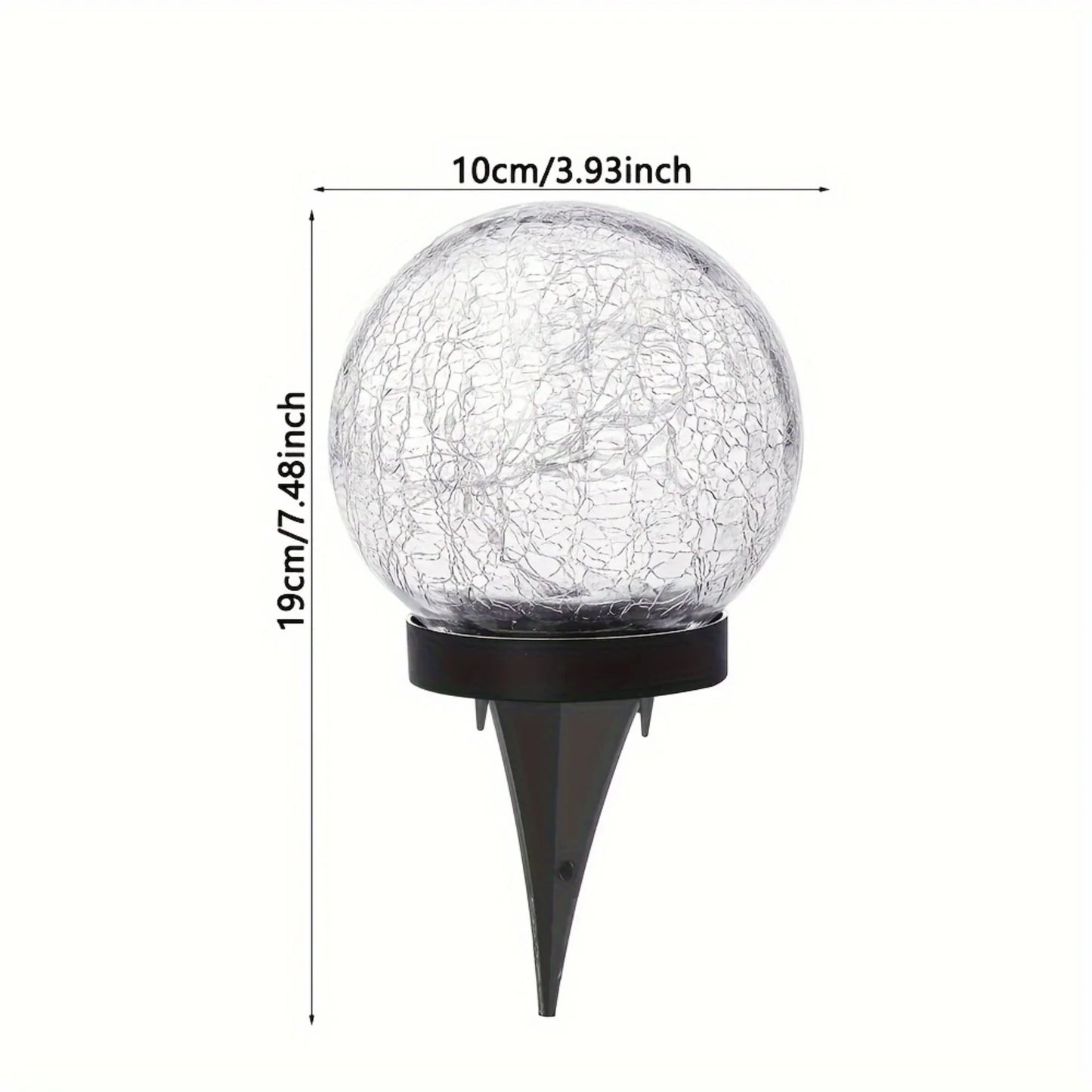 Glass Solar Ball Lights - Outdoor Floor Lights, Warm Glow, Perfect for Roads, Gardens and Outdoor Decorations