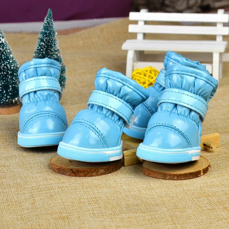 Warm Winter Fleece Puppy Pet Shoes Waterproof Dog Snow Boots Chihuahua Yorkie Boot