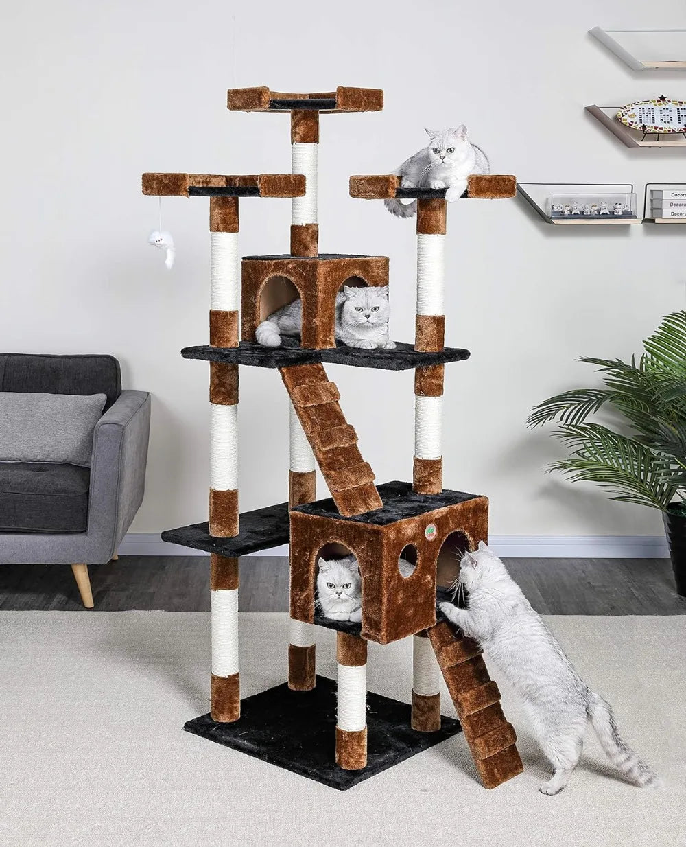 72" Tall Extra Large Cat Tree Kitty Tower Condo