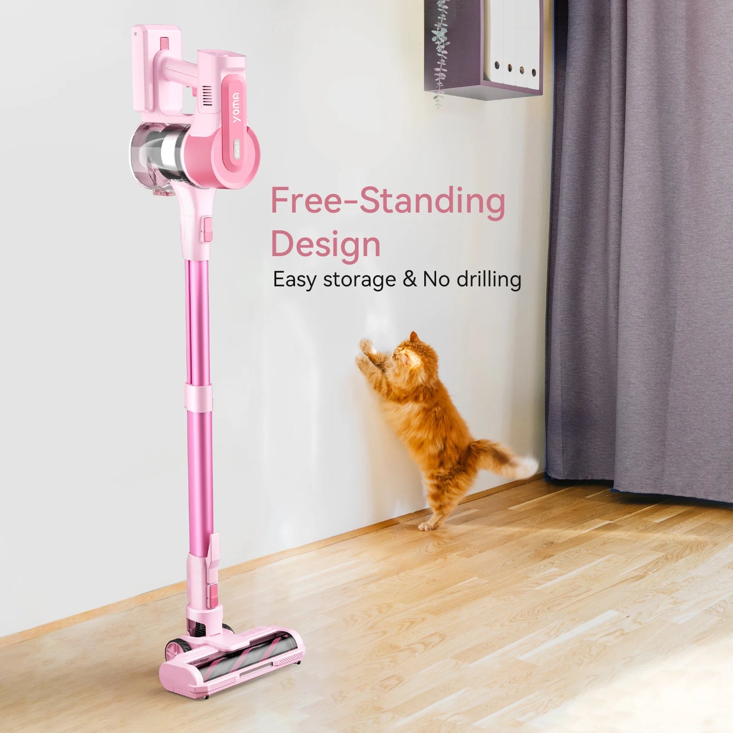 Cordless Handheld Vacuum for Pet Hair Hard Floor, PINK