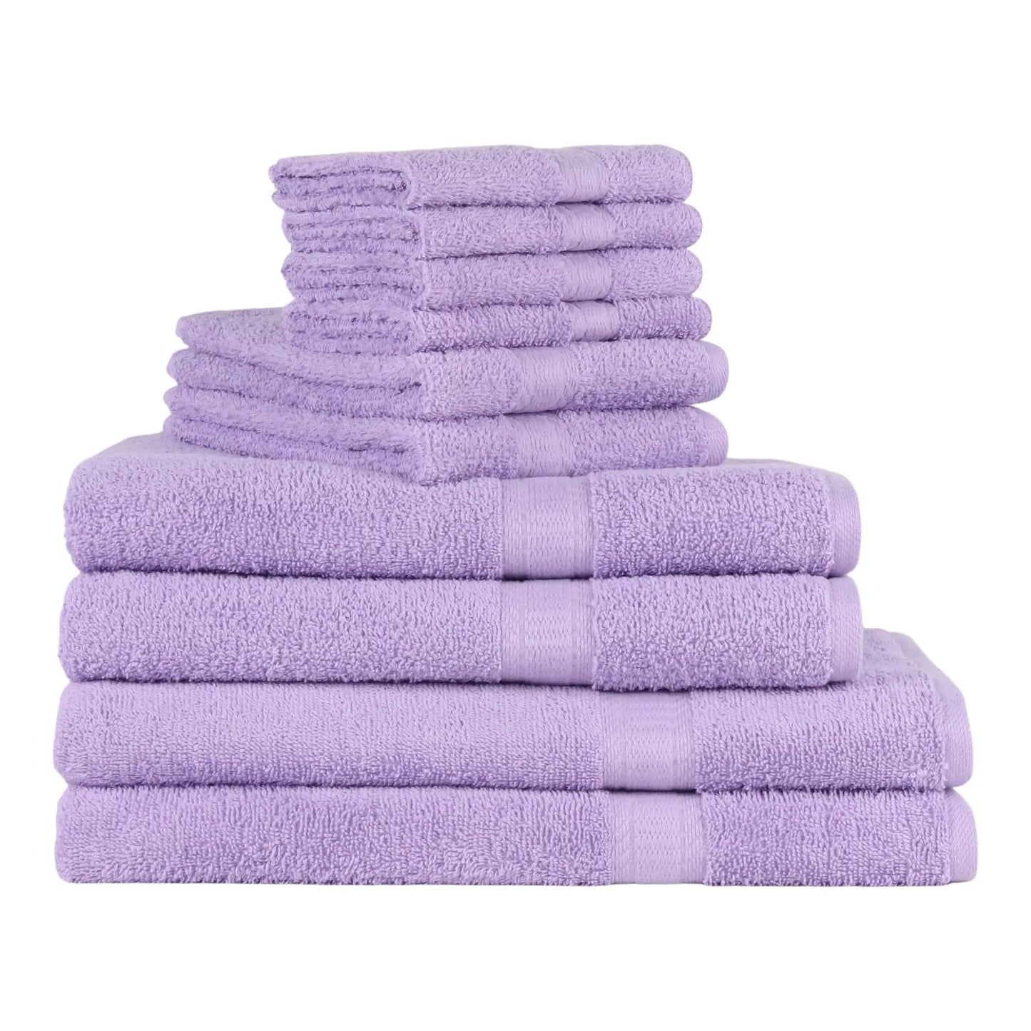 Solid 6/10/18-Piece Cotton Textured Bathroom Towel Sets