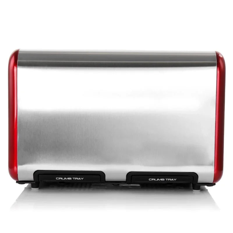 4 Slice Toaster In Stainless Steel Red