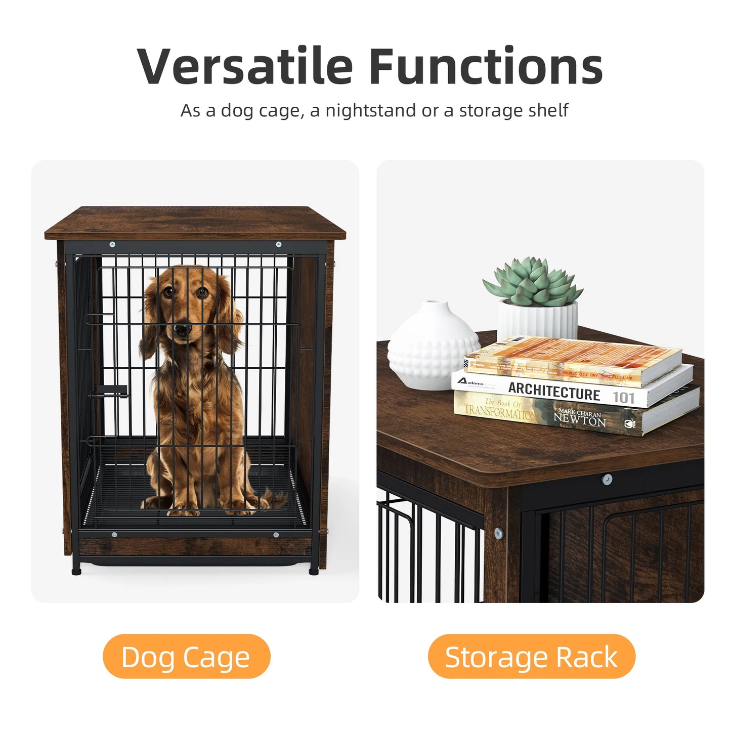 S M L 3 Sizes Dog Crate End Table Furniture Wood Metal Combine