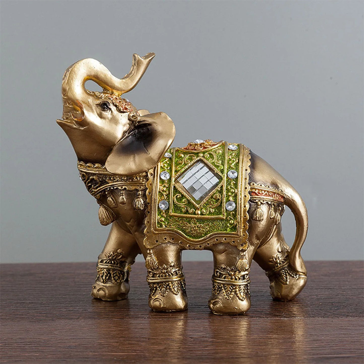 Lucky Elephant Decoration Statue Resin Elephant Ornaments for Living Room Bedroom Decor