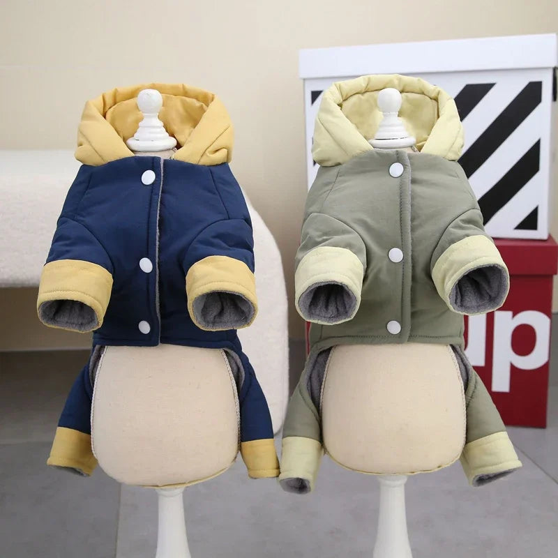 Thicken Warm Dog Jumpsuit Winter Dogs Clothes Windproof Puppy Overalls Poodle Jacket Pet Apparel