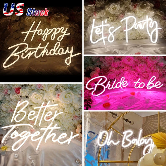 Happy Birthday Led Neon Signs Light for Bar Pub Club Home Restaurant Wall Hanging Neon Lights