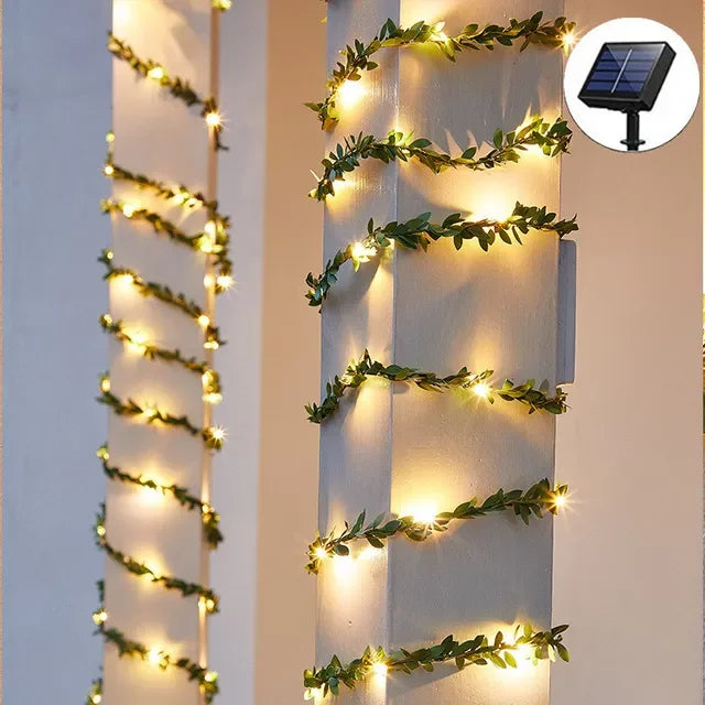 Fairy Lights LED Solar Lights Maple Leaf Waterproof Outdoor Garland Solar Lamp for Garden Decoration