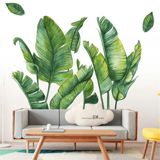 Hand Painted Green Banana Leaf Wall decal