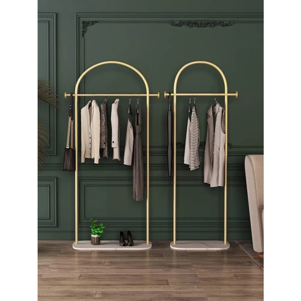 Gold Garment coat Rack for Hanging Heavy-duty Clothing with Marble Base