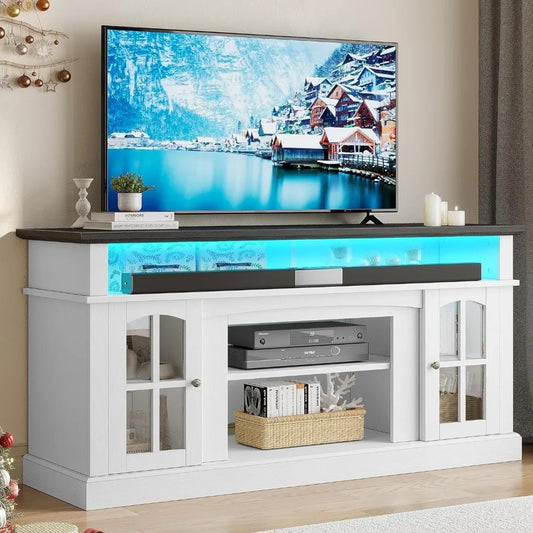 TV cabinet with storage and cabinet glass door