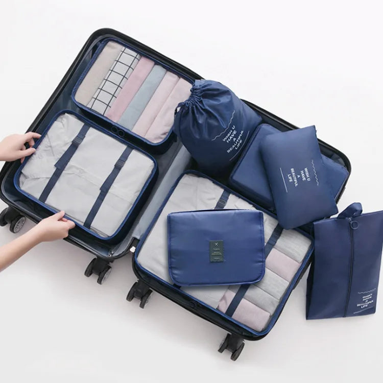 Waterproof Wash Bag Clothes Organizer Pouch 8PCS Set for Travel