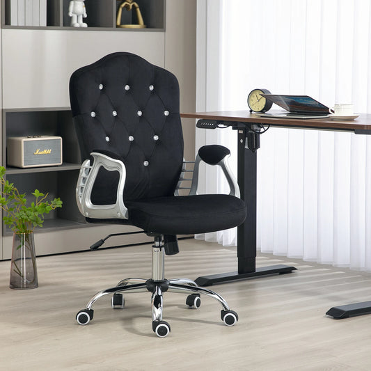 Home Office Chair with Adjustable Height Tilt Function Black