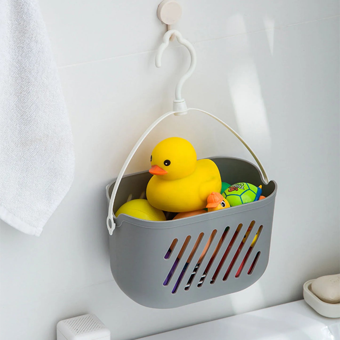 Bathroom Hanging Drain Basket With Rack Shower Storage Sink Holder Hook Kitchen Sundries Hanging Organizer Basket