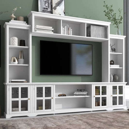 Entertainment Wall Unit with Bridge TV Cabinet for TVs Up to 70"