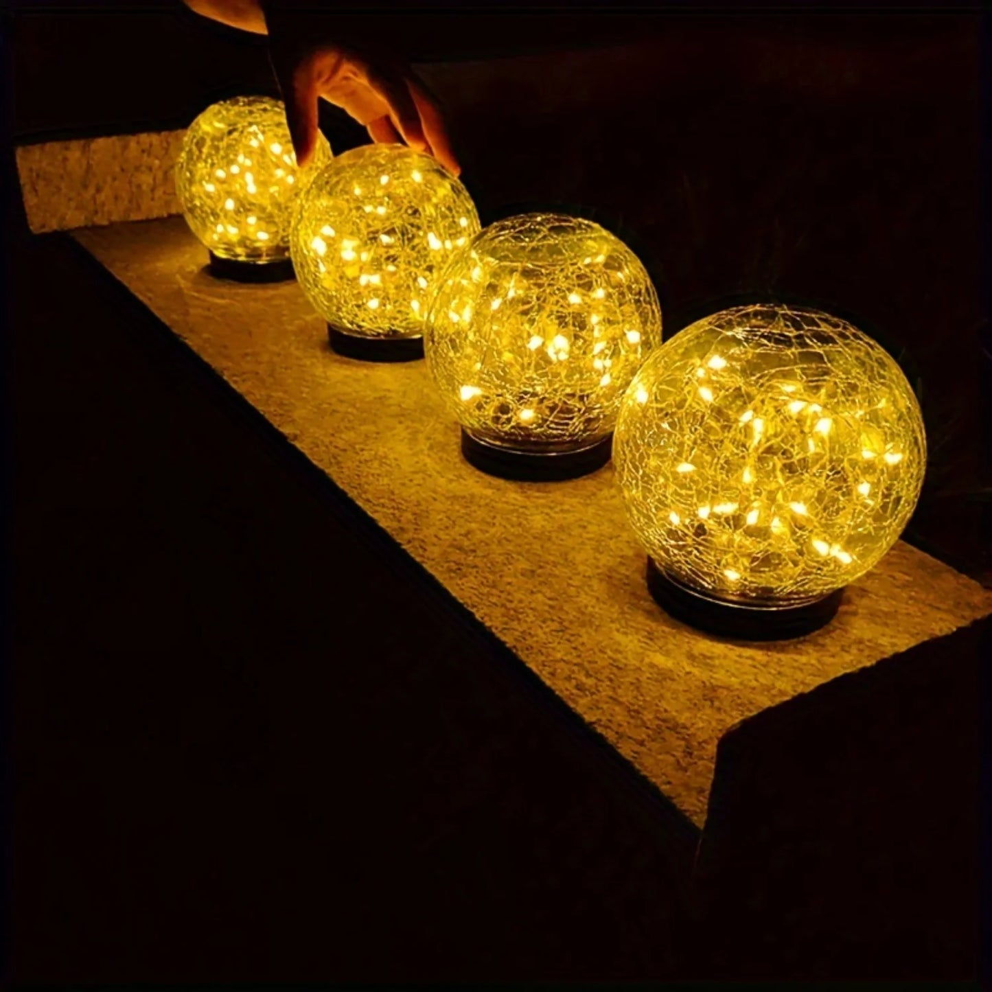 Glass Solar Ball Lights - Outdoor Floor Lights, Warm Glow, Perfect for Roads, Gardens and Outdoor Decorations