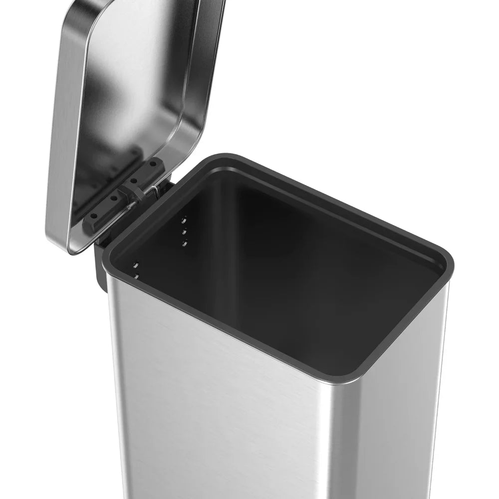 13.2 Gallon Trash Can, Stainless Steel with step