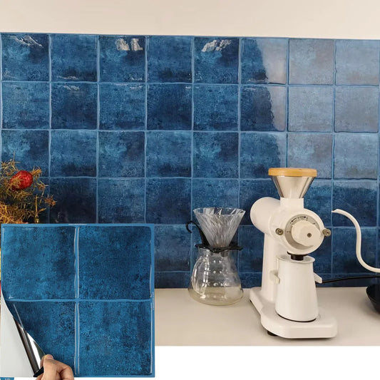 10 Sheets Square Wall Sticker Premium 3D Waterproof Tile Decals Durable Wallpaper Easy to Install for Home Backsplash Decoration