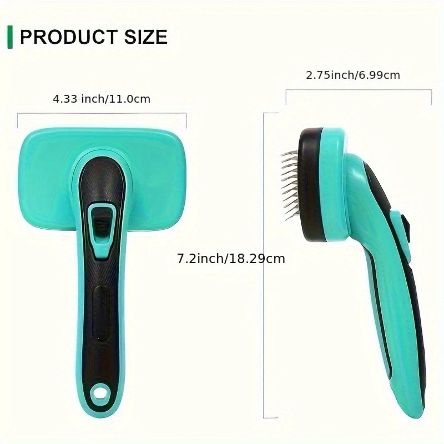 Self-Cleaning Slicker Brush for Shedding & Grooming Short Long-Haired Pets