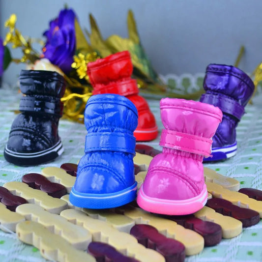 Warm Winter Fleece Puppy Pet Shoes Waterproof Dog Snow Boots Chihuahua Yorkie Boot