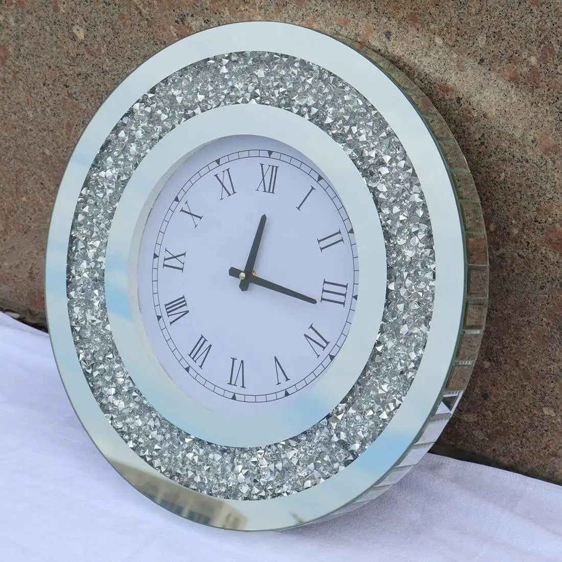 Diamond Mirror Large Wall Clock for Wall Decoration